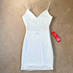 White sequin dress